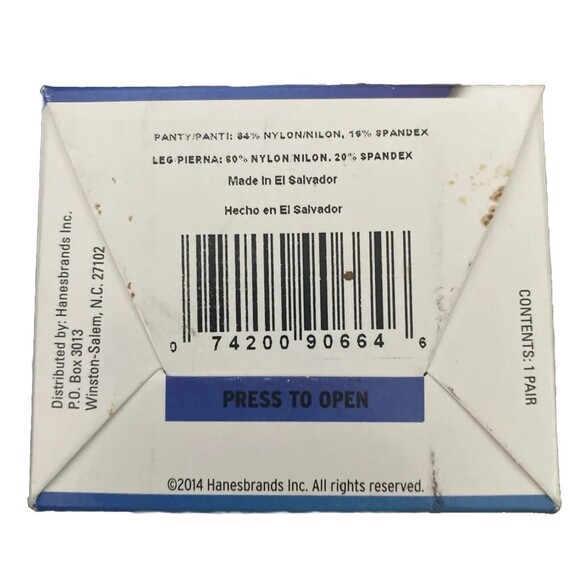 L'eggs Sheer Energy - Size B Jet Black - Light Support Leg Control Top Pantyhose - Picture 4 of 5